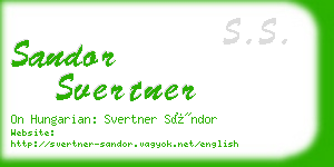 sandor svertner business card